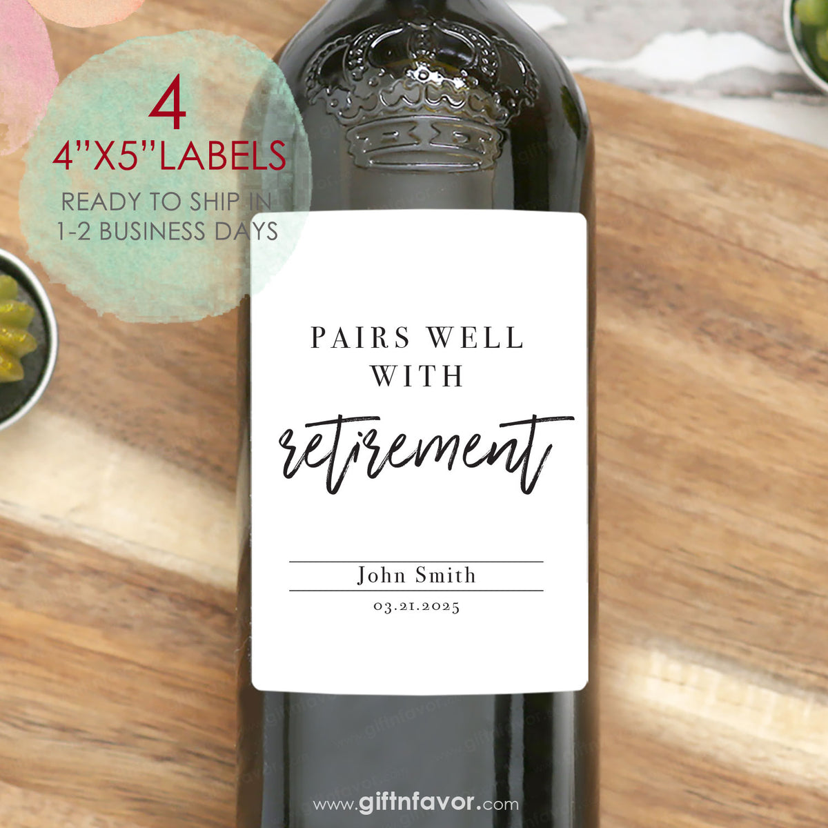 Pairs Well with Retirement Wine Label – giftnfavor