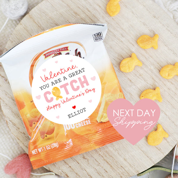 Goldfish Valentine's Day Labels