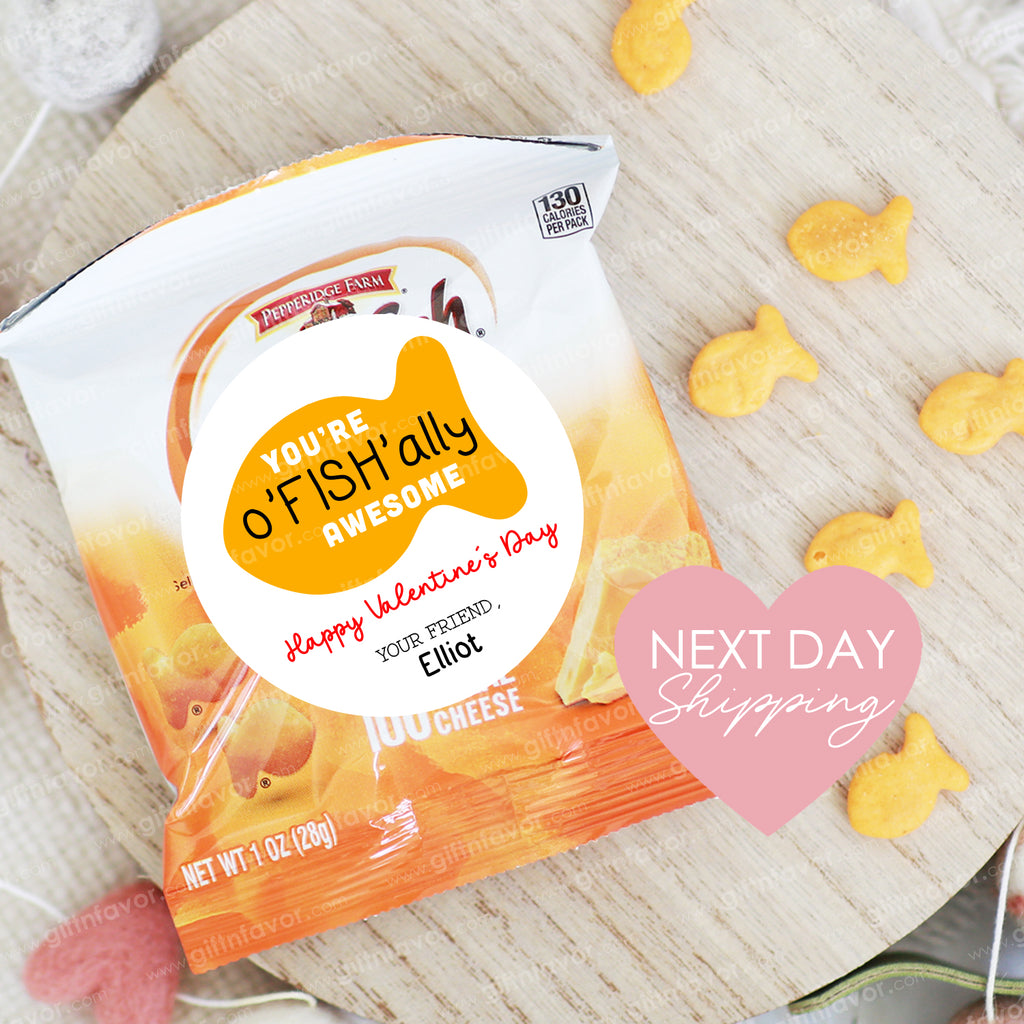 Goldfish Valentine's Day Labels – giftnfavor